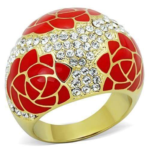 Women's Gold Band Rings TK1728 Gold - Stainless Steel Ring with Crystal