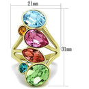 Women's Gold Band Rings TK1729 Gold - Stainless Steel Ring with Crystal