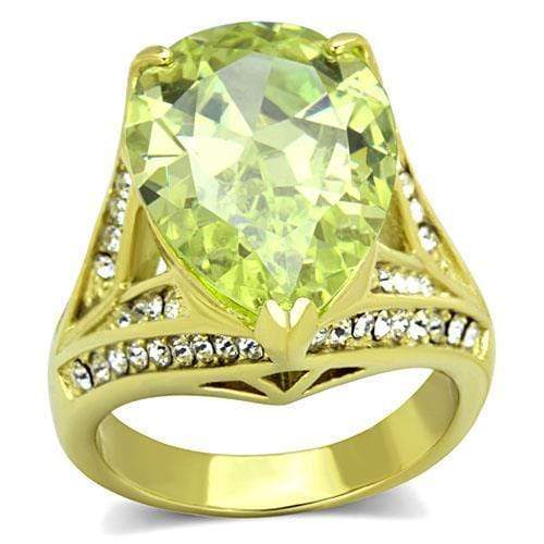 Women's Gold Band Rings TK1743 Gold - Stainless Steel Ring with CZ