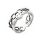 Women Vintage Pattern Hollow Chain Smiling Face Design Adjustable Sterling Silver Ring