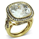 Yellow Gold Engagement Rings LO2436 Gold Brass Ring with AAA Grade CZ