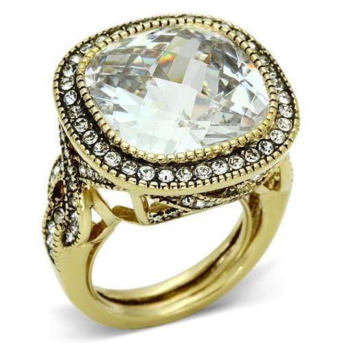 Yellow Gold Engagement Rings LO2436 Gold Brass Ring with AAA Grade CZ