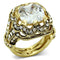 Yellow Gold Engagement Rings LO2444 Gold Brass Ring with AAA Grade CZ