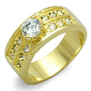 Yellow Gold Engagement Rings LO3218 Gold Brass Ring with AAA Grade CZ