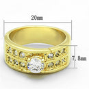 Yellow Gold Engagement Rings LO3218 Gold Brass Ring with AAA Grade CZ