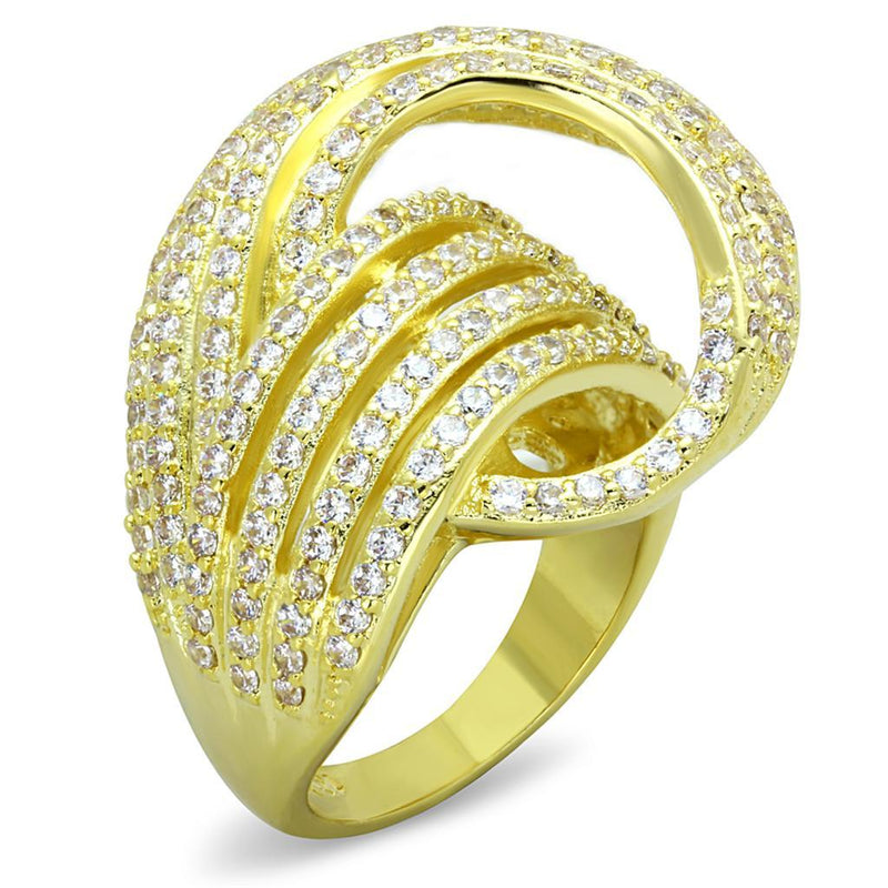 Yellow Gold Engagement Rings LO3222 Gold Brass Ring with AAA Grade CZ