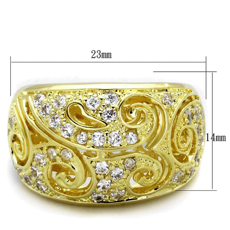 Yellow Gold Engagement Rings LO3342 Gold Brass Ring with AAA Grade CZ