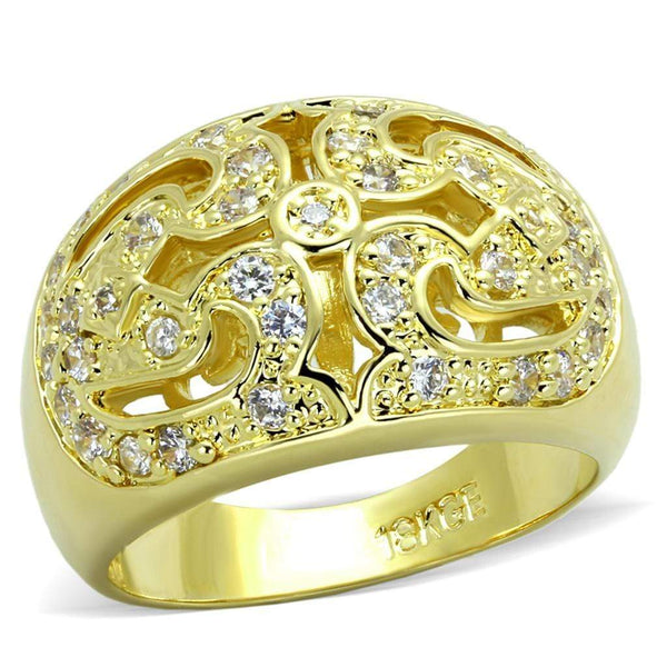 Yellow Gold Engagement Rings LO3361 Gold Brass Ring with AAA Grade CZ