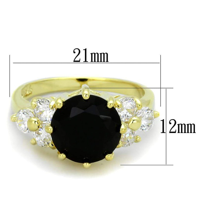 Yellow Gold Engagement Rings LO3386 Gold Brass Ring with Synthetic