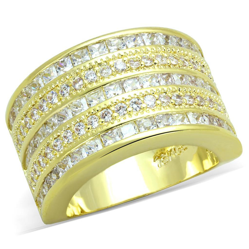 Yellow Gold Engagement Rings LO3395 Gold Brass Ring with AAA Grade CZ