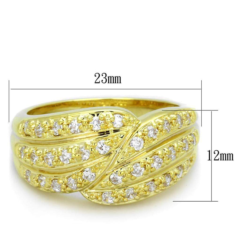 Yellow Gold Engagement Rings LO3402 Gold Brass Ring with AAA Grade CZ