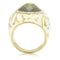 Yellow Gold Ring 0W200 Gold Brass Ring with AAA Grade CZ in Olivine color