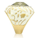 Silver Jewelry Rings Yellow Gold Ring 0W200 Gold Brass Ring with AAA Grade CZ in Olivine color Alamode Fashion Jewelry Outlet
