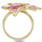 Yellow Gold Ring 0W289 Gold Brass Ring with Top Grade Crystal