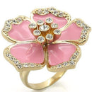 Yellow Gold Ring 0W376 Gold Brass Ring with Top Grade Crystal