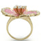 Yellow Gold Ring 0W376 Gold Brass Ring with Top Grade Crystal