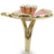 Yellow Gold Ring 0W376 Gold Brass Ring with Top Grade Crystal