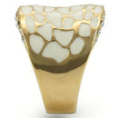 Yellow Gold Ring 0W379 Gold Brass Ring with Top Grade Crystal