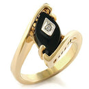 Yellow Gold Ring 10110 Gold+Rhodium Brass Ring with Semi-Precious
