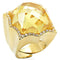 Yellow Gold Ring 1W030 Gold Brass Ring with AAA Grade CZ in Citrine Yellow