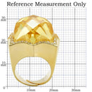 Yellow Gold Ring 1W030 Gold Brass Ring with AAA Grade CZ in Citrine Yellow