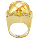 Yellow Gold Ring 1W030 Gold Brass Ring with AAA Grade CZ in Citrine Yellow