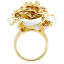 Yellow Gold Ring 1W040 Gold Brass Ring with AAA Grade CZ in Champagne