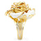 Yellow Gold Ring 1W040 Gold Brass Ring with AAA Grade CZ in Champagne