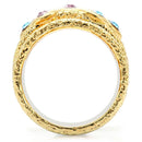 Yellow Gold Ring 1W047 Gold Brass Ring with Top Grade Crystal