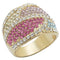 Yellow Gold Ring 1W053 Gold Brass Ring with Top Grade Crystal