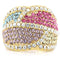 Yellow Gold Ring 1W053 Gold Brass Ring with Top Grade Crystal