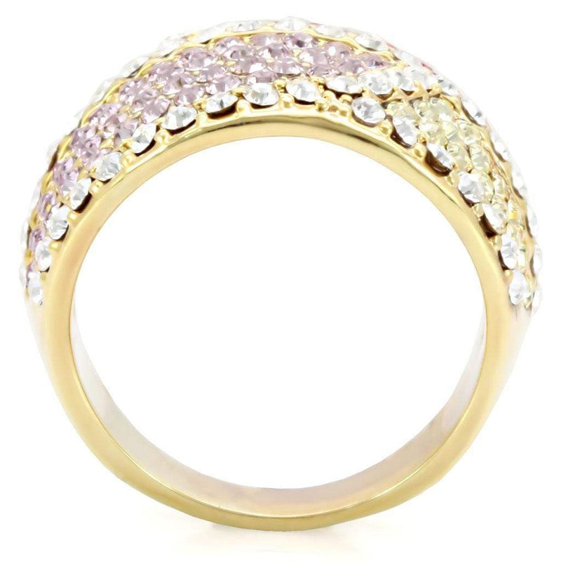 Yellow Gold Ring 1W053 Gold Brass Ring with Top Grade Crystal