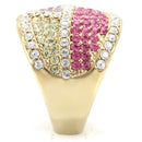 Yellow Gold Ring 1W053 Gold Brass Ring with Top Grade Crystal