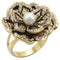 Yellow Gold Ring 1W063 Gold Brass Ring with Synthetic in Citrine Yellow