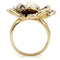 Yellow Gold Ring 1W063 Gold Brass Ring with Synthetic in Citrine Yellow