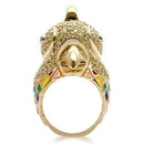 Yellow Gold Ring 1W087 Gold Brass Ring with AAA Grade CZ