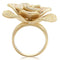 Yellow Gold Ring 1W091 Matte Gold Brass Ring with AAA Grade CZ