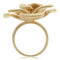 Yellow Gold Ring 1W091 Matte Gold Brass Ring with AAA Grade CZ