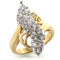 Yellow Gold Ring 2W017 Gold+Rhodium Brass Ring with AAA Grade CZ