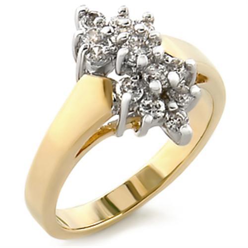 Silver Jewelry Rings Yellow Gold Ring 2W022 Gold+Rhodium Brass Ring with AAA Grade CZ Alamode Fashion Jewelry Outlet