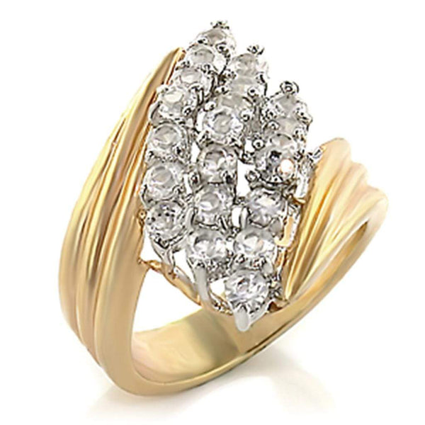 Yellow Gold Ring 2W029 Gold+Rhodium Brass Ring with AAA Grade CZ