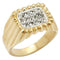 Yellow Gold Ring 2W039 Gold+Rhodium Brass Ring with Top Grade Crystal