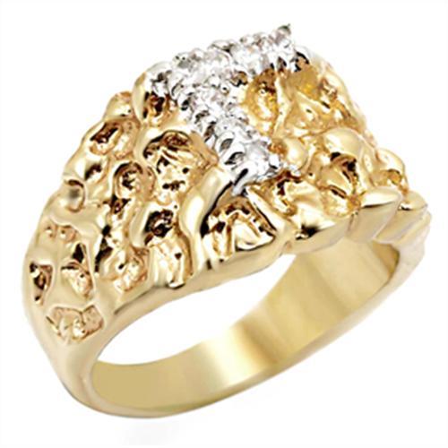 Yellow Gold Ring 2W044 Gold+Rhodium Brass Ring with AAA Grade CZ