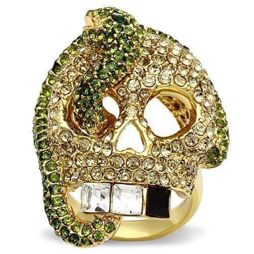 Yellow Gold Ring 3W009 Gold White Metal Ring with Top Grade Crystal