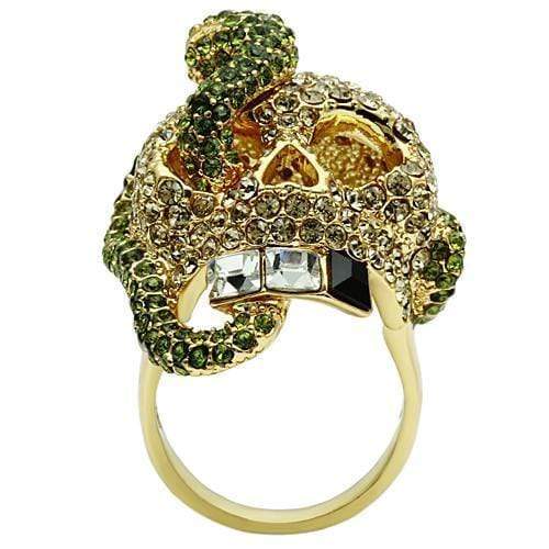 Yellow Gold Ring 3W009 Gold White Metal Ring with Top Grade Crystal