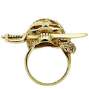 Yellow Gold Ring 3W011 Gold White Metal Ring with Top Grade Crystal