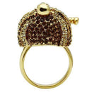 Yellow Gold Ring 3W012 Gold White Metal Ring with Top Grade Crystal