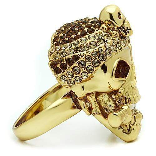 Yellow Gold Ring 3W012 Gold White Metal Ring with Top Grade Crystal