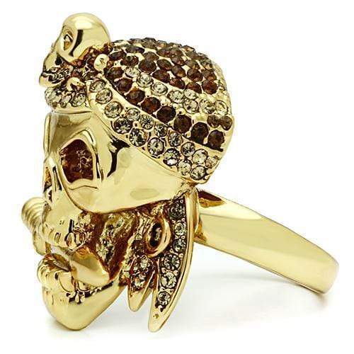 Yellow Gold Ring 3W012 Gold White Metal Ring with Top Grade Crystal