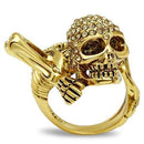 Yellow Gold Ring 3W020 Gold White Metal Ring with Top Grade Crystal